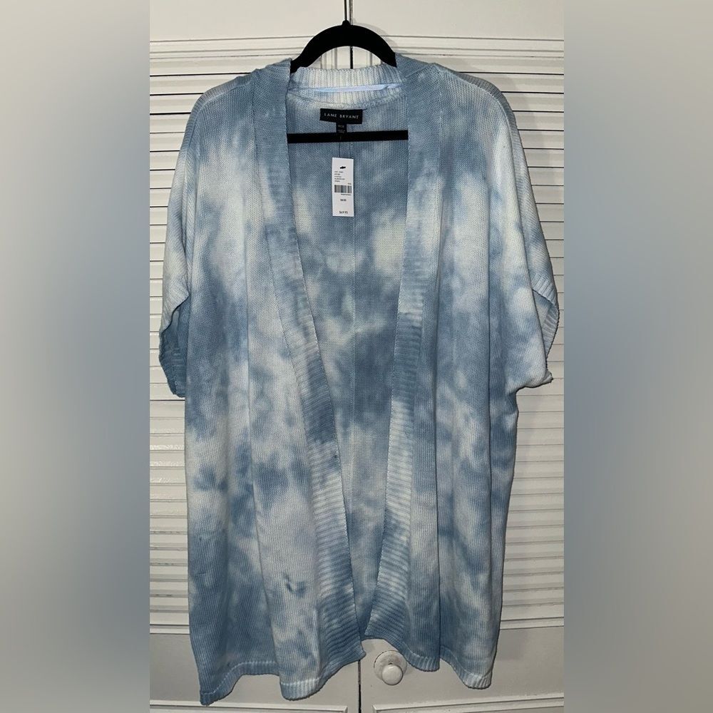 Lane Bryant Tie Dye Knit Dolman‎ Sleeve Open Cardigan Size 18/20 *FLAW*